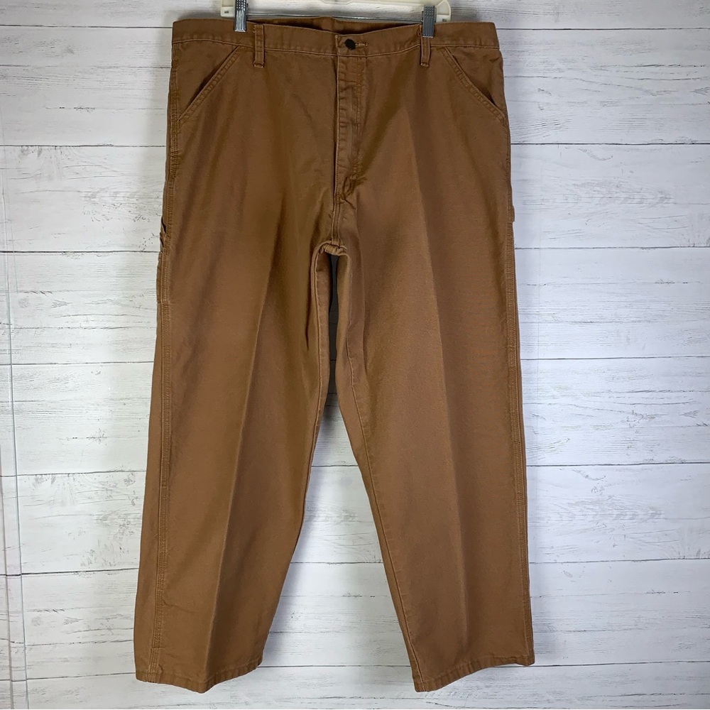 Rustler  Carpenter Jeans Mens 42X30  Brown Canvas Baggy